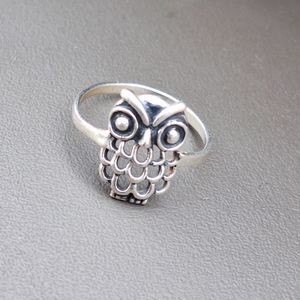 .925 Sterling Silver Owl Ring ♤ Size 8